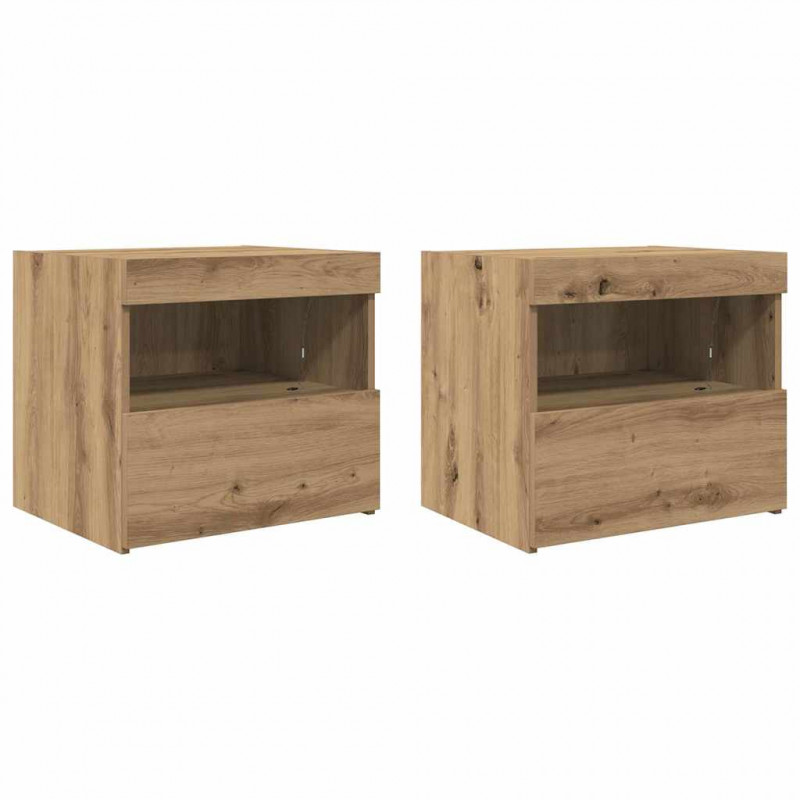 Szafka Nocna z szufladą 2 pcs Dąb rzemieślniczy 50 x 40 x 45 cm