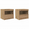 Szafka Nocna z szufladą 2 pcs Dąb rzemieślniczy 50 x 40 x 45 cm