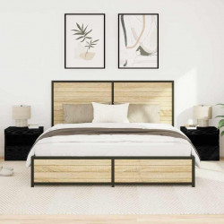 Szafka Nocna z szufladą 2 pcs Czarny Dąb 50 x 40 x 45 cm