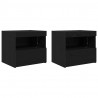 Szafka Nocna z szufladą 2 pcs Czarny Dąb 50 x 40 x 45 cm