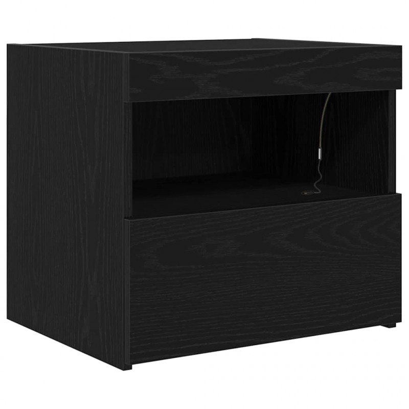 Szafka Nocna z szufladą 2 pcs Czarny Dąb 50 x 40 x 45 cm