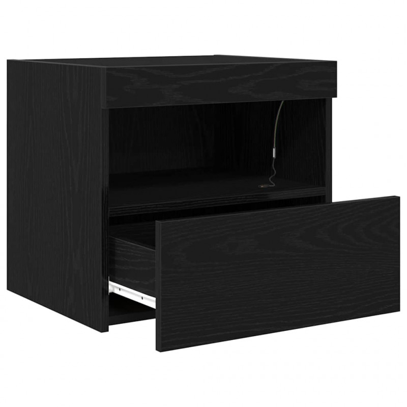 Szafka Nocna z szufladą 2 pcs Czarny Dąb 50 x 40 x 45 cm
