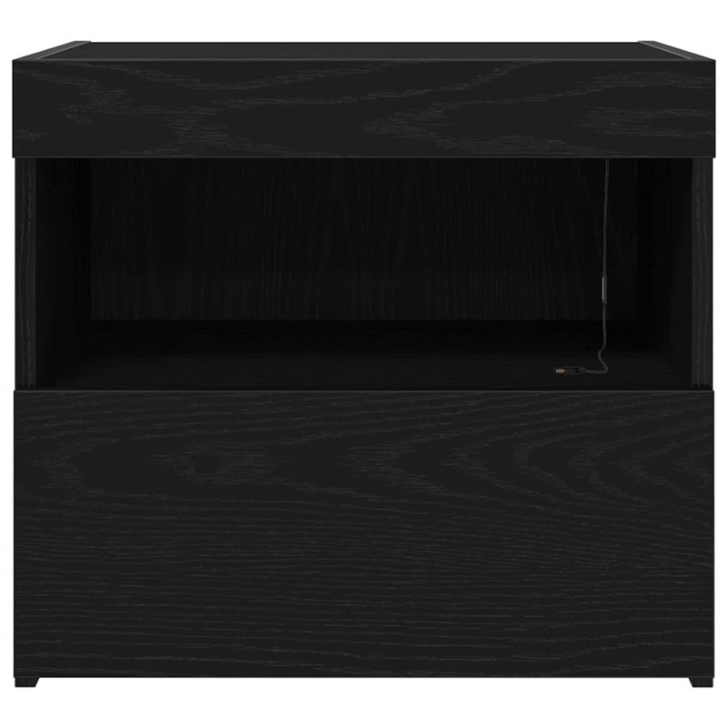 Szafka Nocna z szufladą 2 pcs Czarny Dąb 50 x 40 x 45 cm