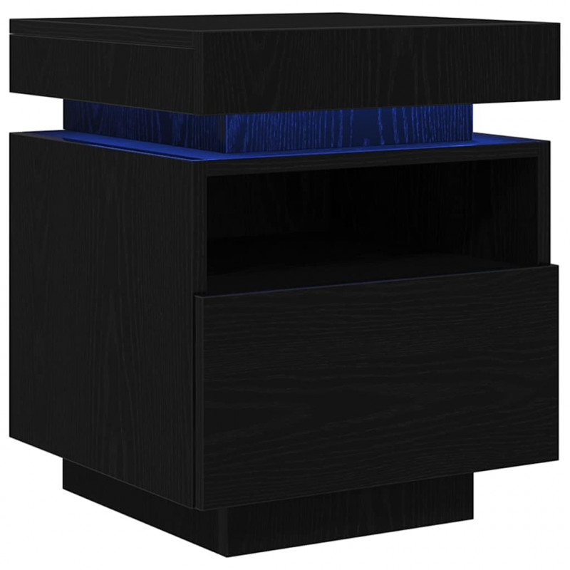 Szafka Nocna z szufladą 2 pcs Czarny Dąb 40 x 39 x 48,5 cm