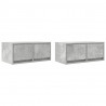 Szafki RTV 2 szt. Beton Szary 60x31x25,5 cm Drewno klejone