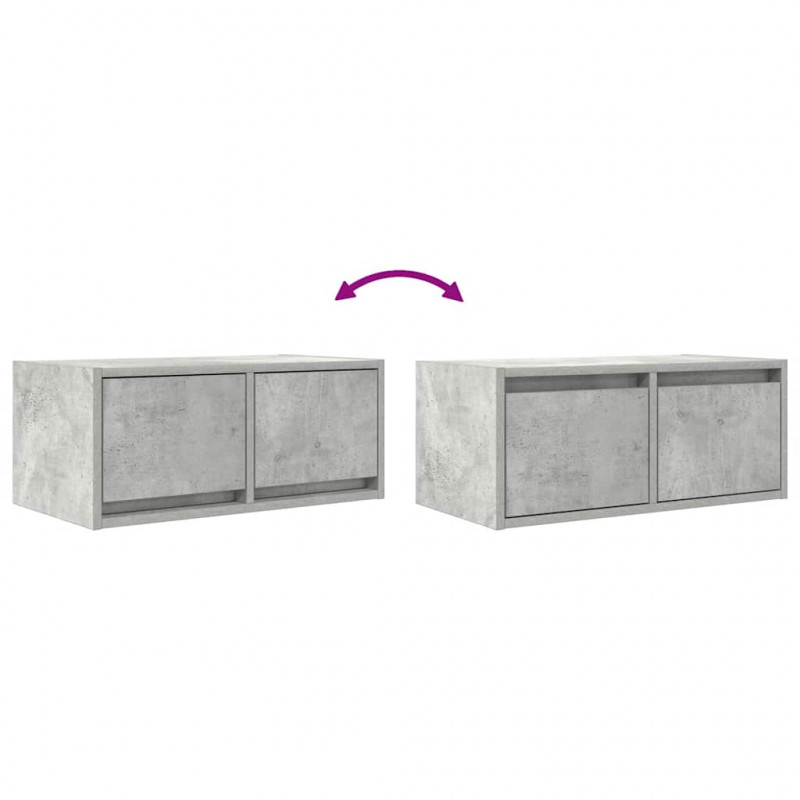 Szafki RTV 2 szt. Beton Szary 60x31x25,5 cm Drewno klejone