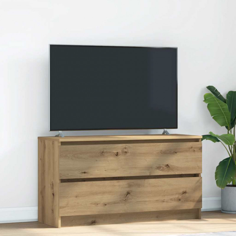 Szafka RTV Artisan Oak 100x35x54 cm Drewno klejone