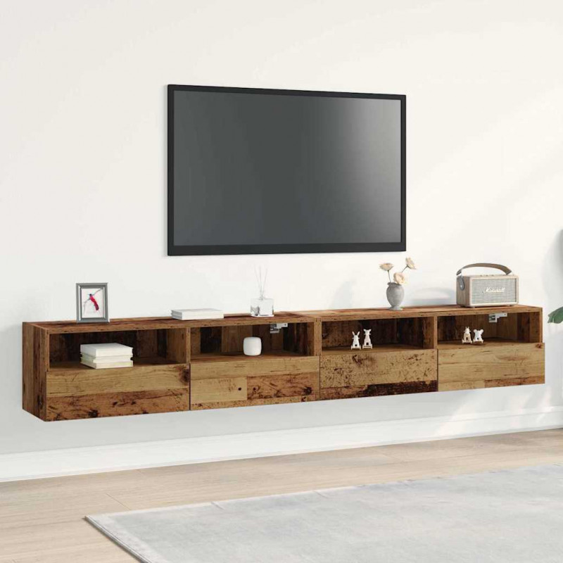 Szafka pod telewizor 2 pcs Stare drewno 100 x 30 x 30 cm