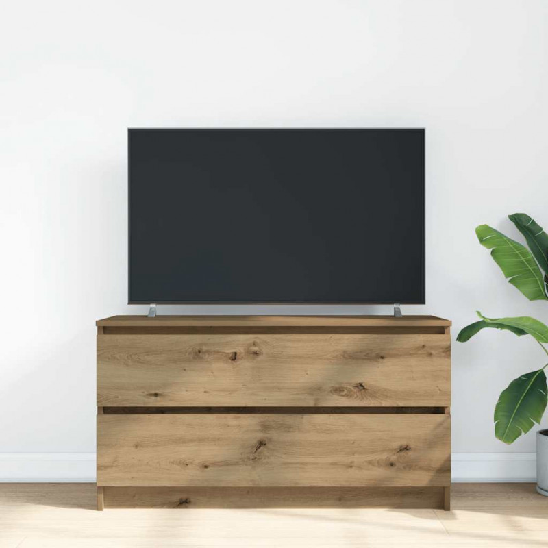 Szafka RTV Artisan Oak 100x35x54 cm Drewno klejone