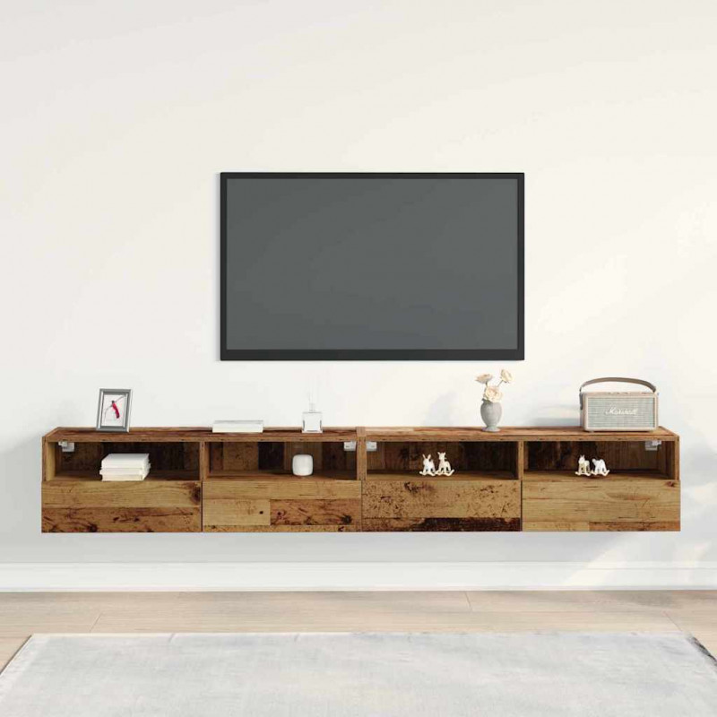 Szafka pod telewizor 2 pcs Stare drewno 100 x 30 x 30 cm