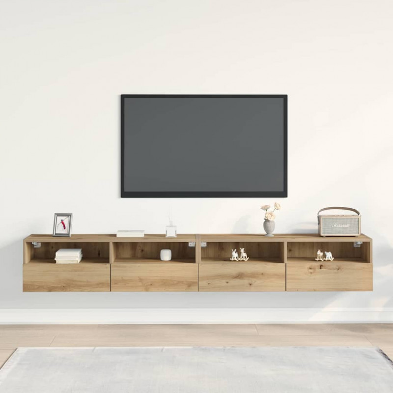 Szafka pod telewizor 2 pcs dąb artisan 100 x 30 x 30 cm