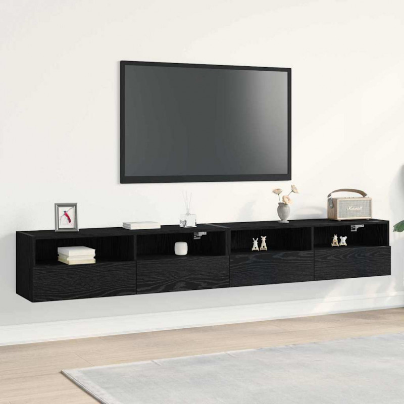 Szafka pod telewizor 2 pcs Czarny dąb 100 x 30 x 30 cm