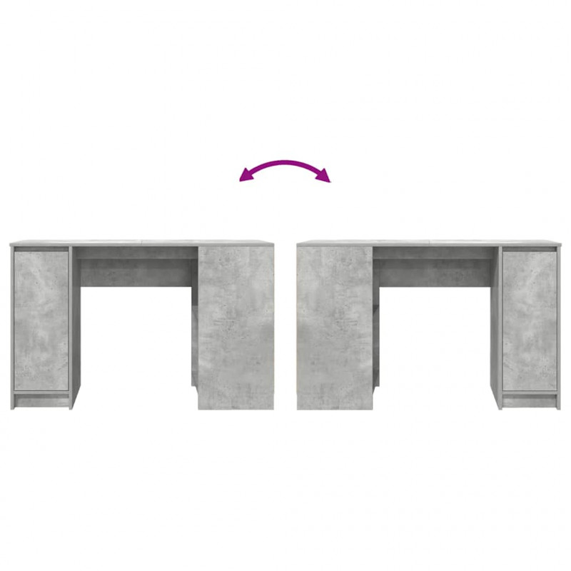 Biurko Beton Szary 120x42x76 cm Drewno klejone