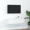 Szafka RTV Biała 80x31x25,5 cm Drewno klejone