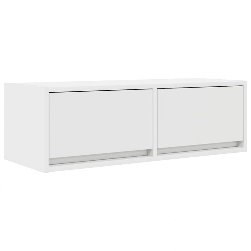 Szafka RTV Biała 80x31x25,5 cm Drewno klejone