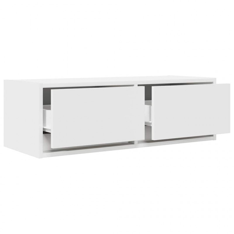 Szafka RTV Biała 80x31x25,5 cm Drewno klejone