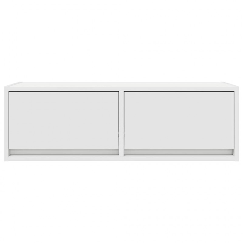 Szafka RTV Biała 80x31x25,5 cm Drewno klejone