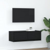 Szafka RTV Czarny Dąb 80x31x25,5 cm Drewno klejone