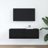 Szafka RTV Czarny Dąb 80x31x25,5 cm Drewno klejone