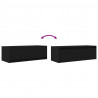 Szafka RTV Czarny Dąb 80x31x25,5 cm Drewno klejone