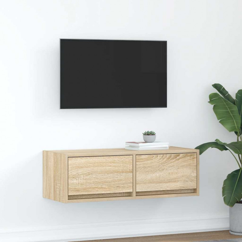 Szafka RTV Sonoma Oak 80x31x25,5 cm Drewno klejone