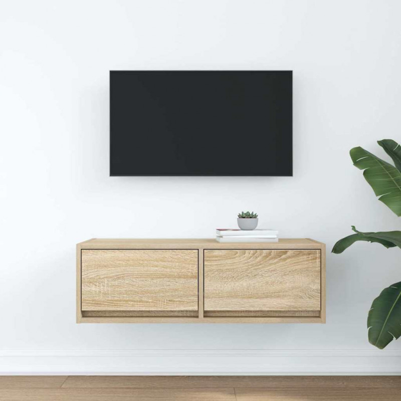 Szafka RTV Sonoma Oak 80x31x25,5 cm Drewno klejone
