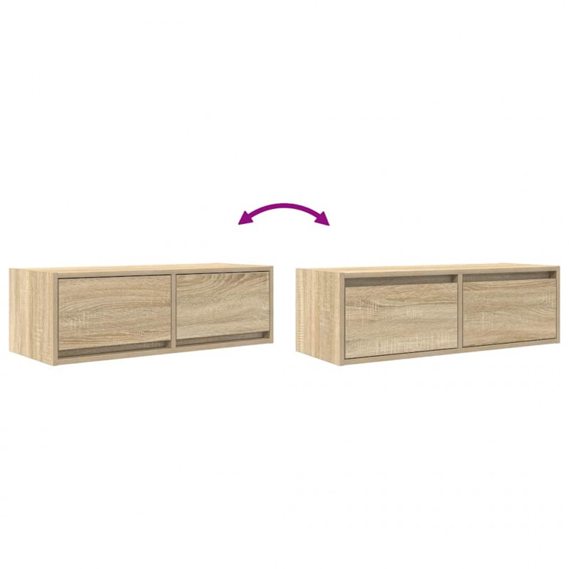 Szafka RTV Sonoma Oak 80x31x25,5 cm Drewno klejone