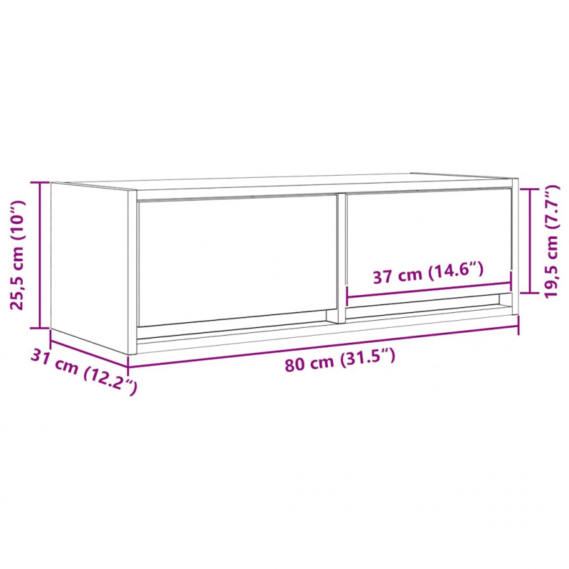 Szafka RTV Sonoma Oak 80x31x25,5 cm Drewno klejone
