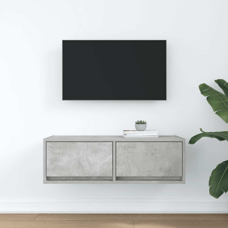 Szafka RTV Betonowa Szara 80x31x25,5 cm Drewno klejone