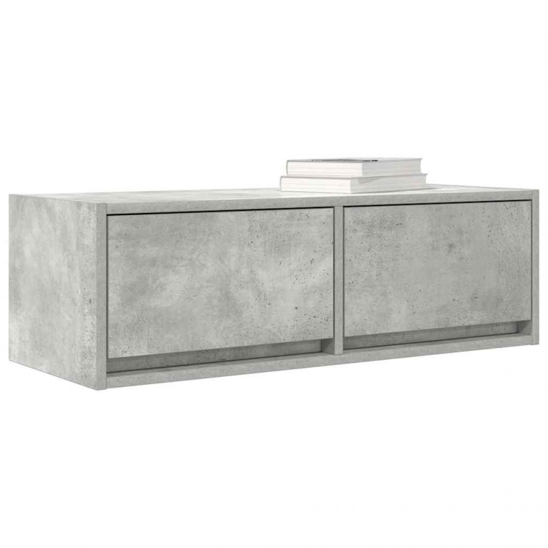 Szafka RTV Betonowa Szara 80x31x25,5 cm Drewno klejone