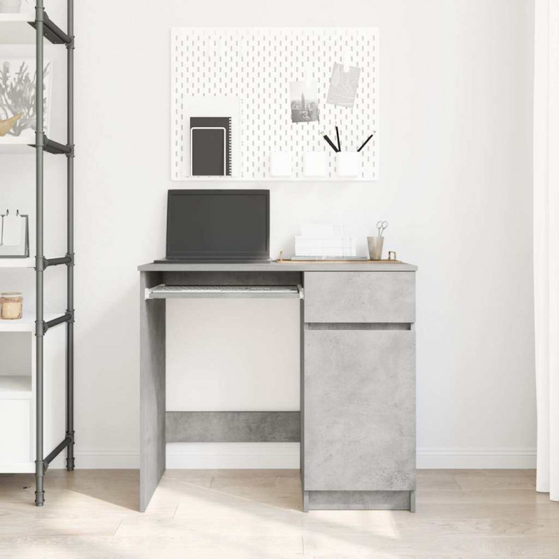 Biurko Beton Szary 86x49x76 cm Drewno klejone