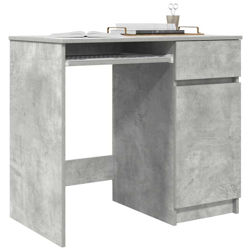 Biurko Beton Szary 86x49x76 cm Drewno klejone