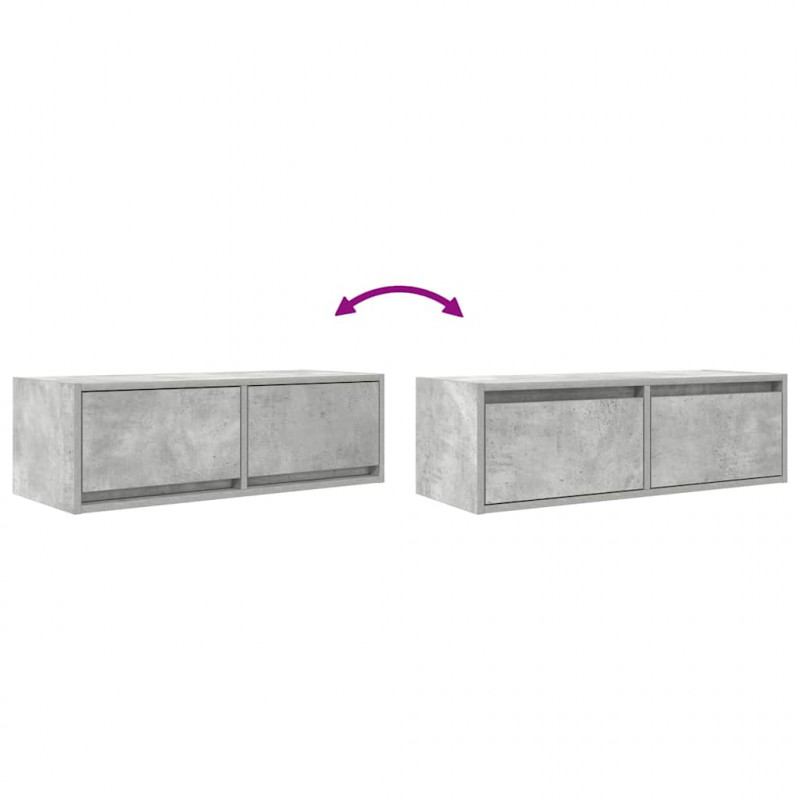 Szafka RTV Betonowa Szara 80x31x25,5 cm Drewno klejone