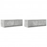 Szafki RTV 2 szt. Beton Szary 80x31x25,5 cm Drewno klejone