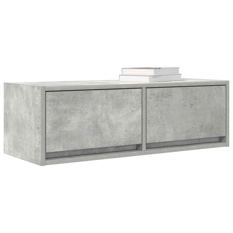 Szafki RTV 2 szt. Beton Szary 80x31x25,5 cm Drewno klejone