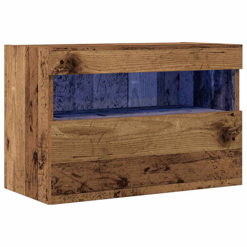 Szafka pod telewizor Ze LED Lights Stare drewno 60 x 30 x 40 cm