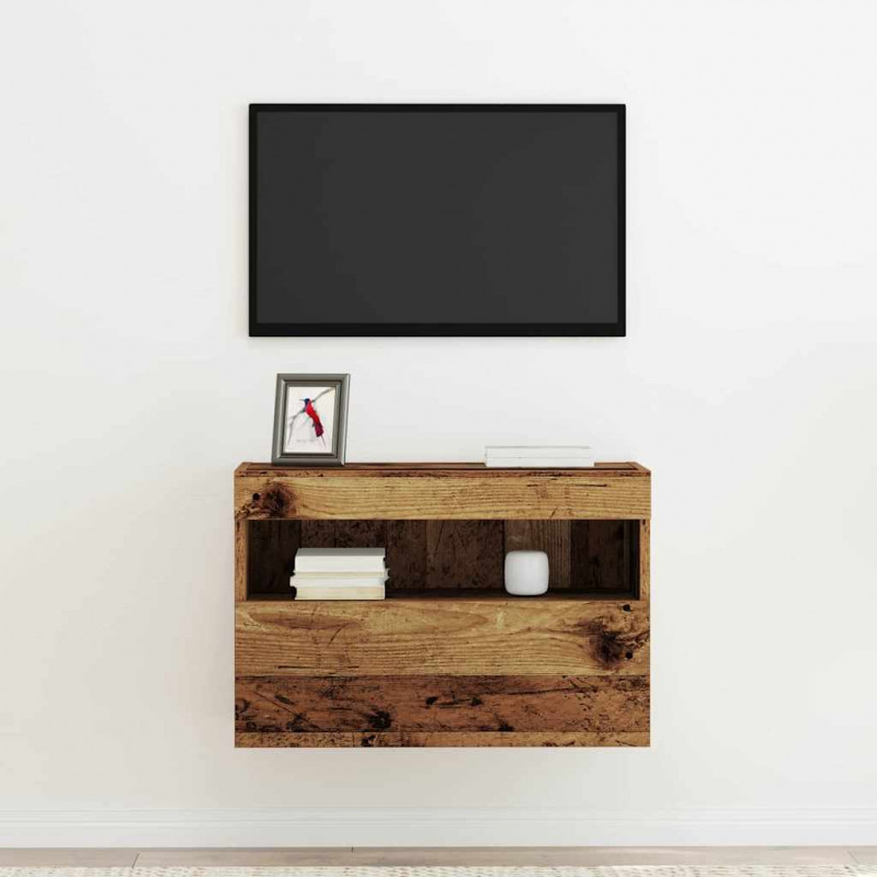 Szafka pod telewizor Ze LED Lights Stare drewno 60 x 30 x 40 cm