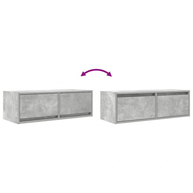 Szafki RTV 2 szt. Beton Szary 80x31x25,5 cm Drewno klejone