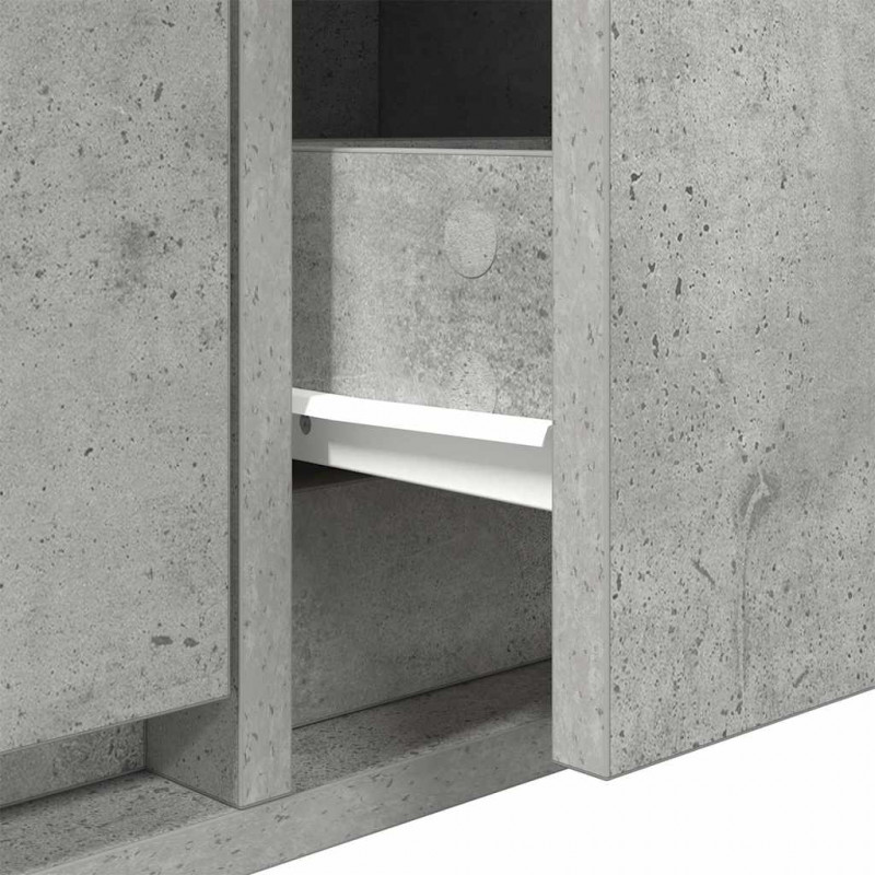 Szafki RTV 2 szt. Beton Szary 80x31x25,5 cm Drewno klejone