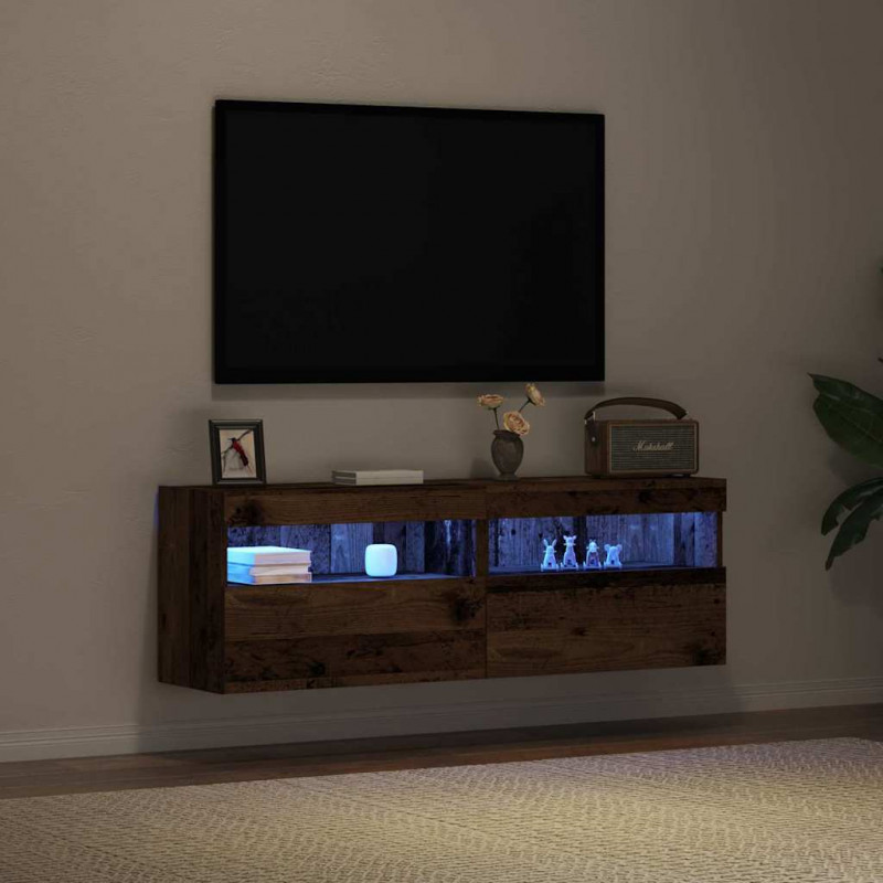 Szafka pod telewizor 2 pcs Stare drewno 60 x 30 x 40 cm