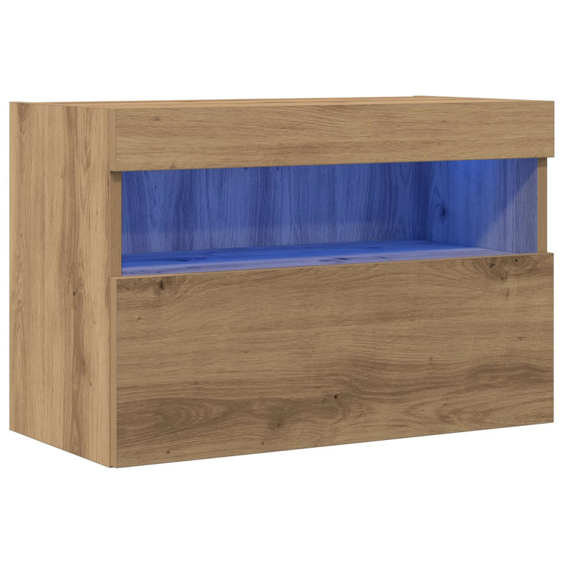 Szafka pod telewizor Ze LED Lights dąb artisan 60 x 30 x 40 cm