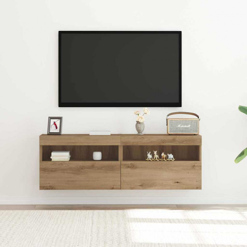 Szafka pod telewizor 2 pcs dąb artisan 60 x 30 x 40 cm