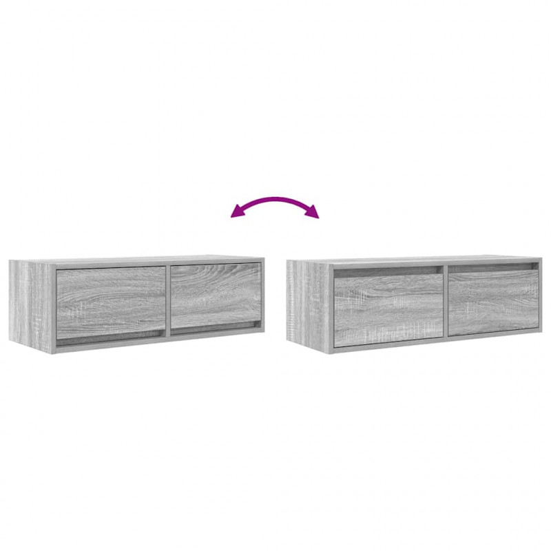 Szafki RTV 2 szt. Szary Sonoma 80x31x25,5 cm Drewno klejone