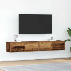 Szafki RTV 2 szt. Stare drewno 80x31x25,5 cm Drewno klejone