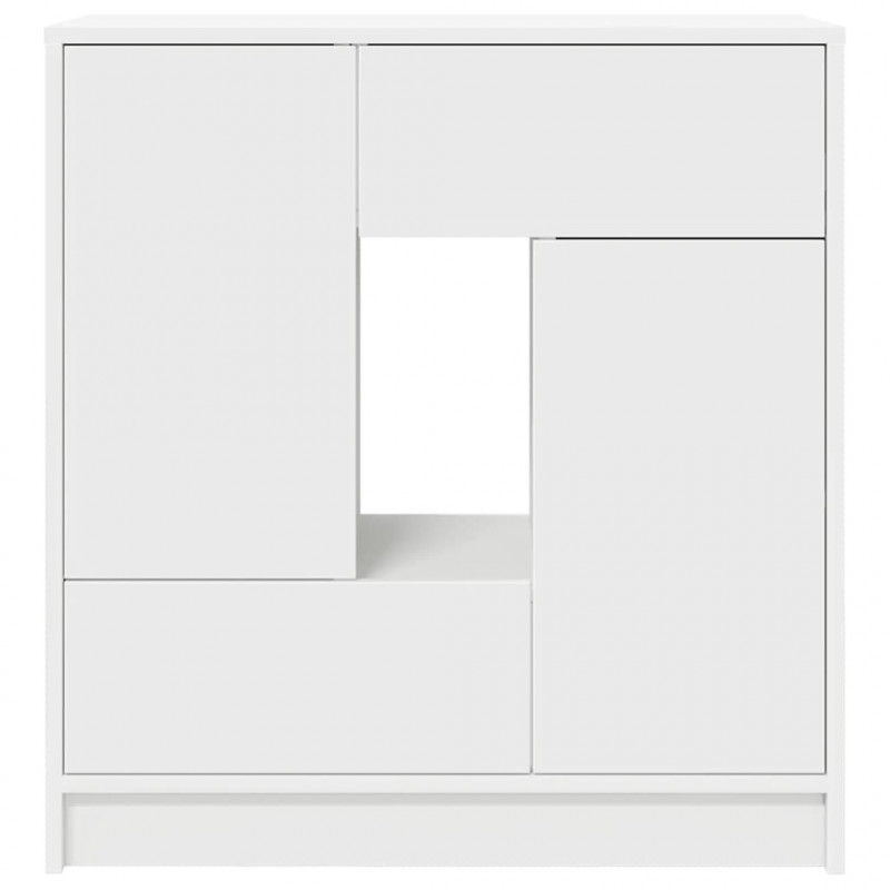 Komoda z szufladami i drzwiami, biała, 70,5x34x74,5 cm