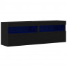 Szafka pod telewizor Ze LED Lights Czarny dąb 60 x 30 x 40 cm
