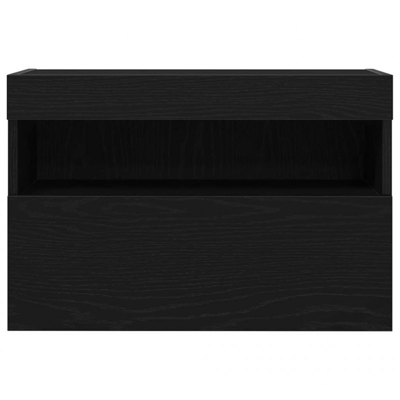 Szafka pod telewizor Ze LED Lights Czarny dąb 60 x 30 x 40 cm