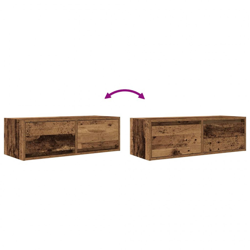 Szafki RTV 2 szt. Stare drewno 80x31x25,5 cm Drewno klejone
