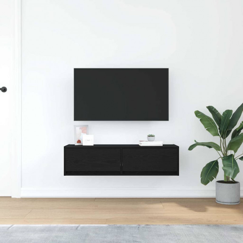 Szafka pod telewizor z szufladą Czarny dąb 100 x 31 x 25.5 cm
