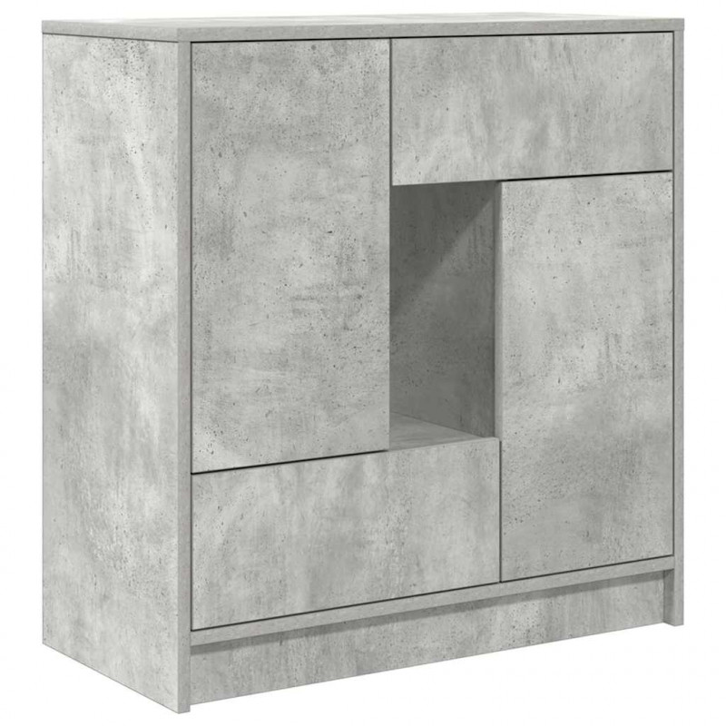 Komoda z szufladami i drzwiami, szarość betonu, 70,5x34x74,5 cm